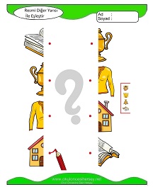 Resmi Diğer Yarısı ile Eşleştir Çalışma Sayfaları